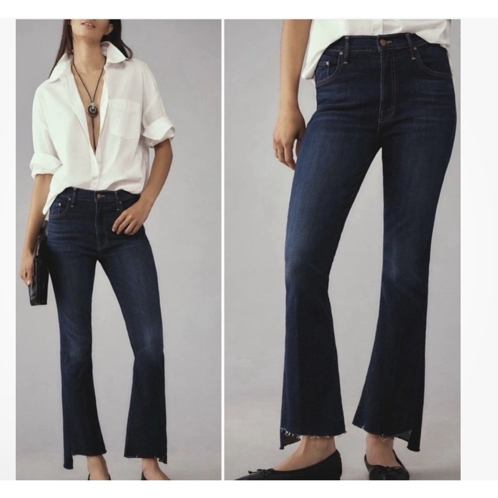 Mother Jeans Womens 27 Blue The Insider Crop Step Fray Dark Wash Denim - Picture 10 of 10